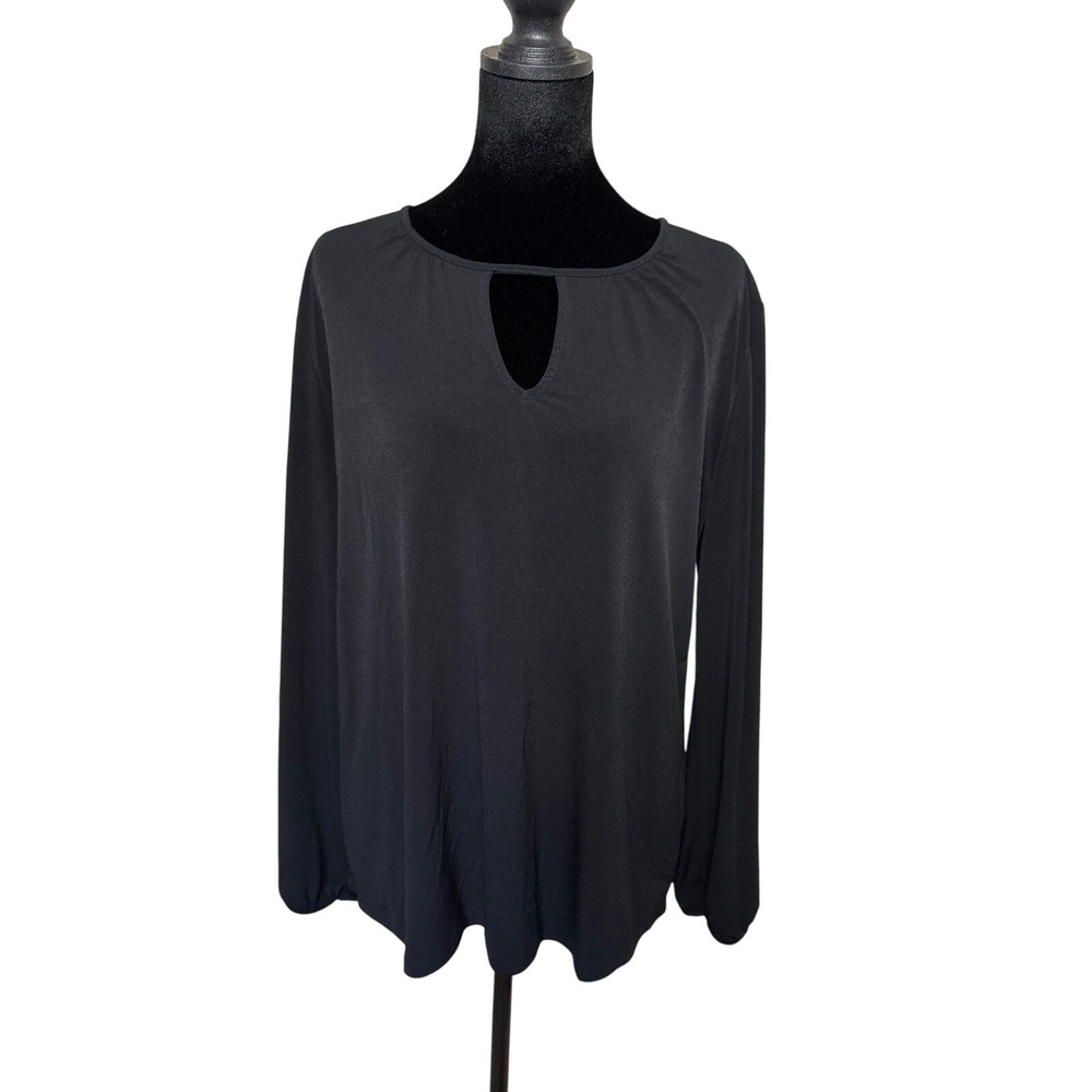 The Limited Collection Black Keyhole Long Sleeve Blouse Small
